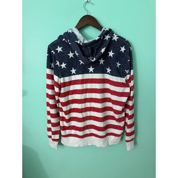 Old Navy American Flag Zip-Up Hoodie L Cotton Blend - Picture 6 of 9